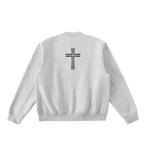 Essential Zip-Up Fleeced Varsity Jacket